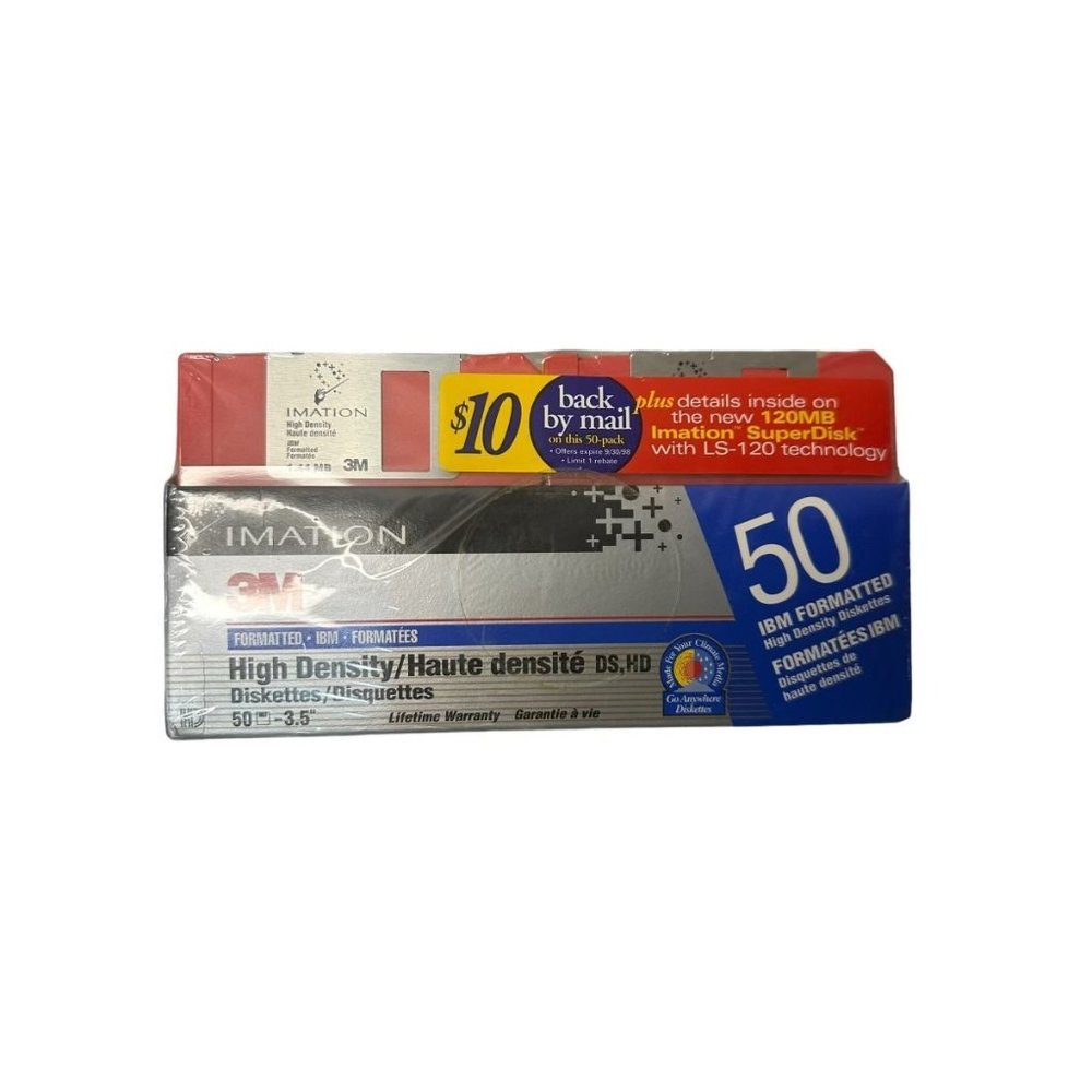 Imation 3.5" Diskettes 3M Ibm Formatted High Density Ds